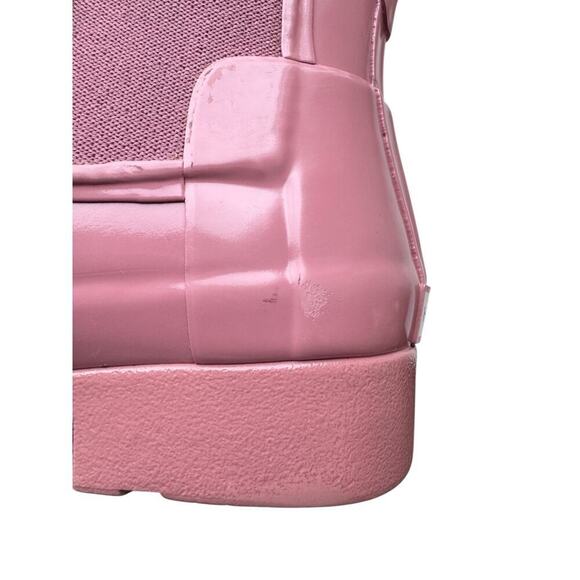 Hunter Original Refined Gloss Chelsea Boots - Rose - Women's Size 7 - Picture 7 of 9